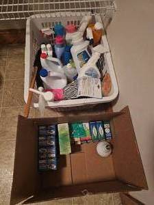 lot 317 image: Misc Cleaning Supplies & Various Sz Light Bulbs