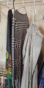 lot 340 image: Lot of Long Sleeve Dress, Sweater Dress, Tie Front Dress & Scarf SZ  Inc Greylin w Tag