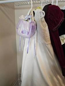 lot 343 image: Lot of Little Girls Special Occasion Dresses - Mostly SZ 4 Inc Flower Girl Dress & Basket