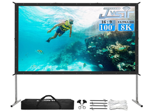 lot 104 image: Projector Screen Indoor, JWSIT 100 inch Outdoor Movie Screen