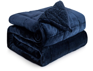 lot 107 image: Weighted Blanket for Queen Bed, 60 x 80 inches, Navy Blue