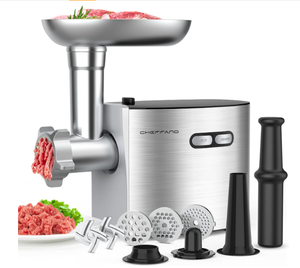 lot 112 image: CHEFFANO Meat Grinder, 2600W Max Stainless Steel