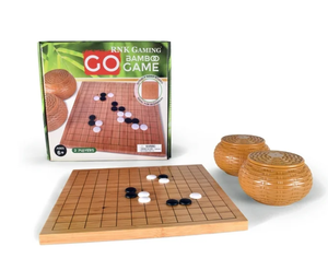 lot 146 image: RNK Gaming Beginners Go Game Set with Reversible Bamboo 13 x 13  9 x 9 Grid Board, Bowls, & Single Convex Melamine Stones