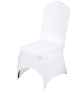 lot 279 image: Lot of 47 White Chair Covers Polyester Spandex