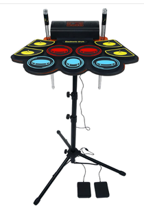 lot 332 image: Vhffoso Electronic Drum Set with Light Up Drumsticks and Stand