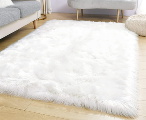 lot 333 image: White Faux Fux Area Rug