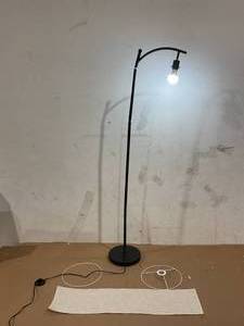 lot 135 image: Standing Floor Lamp with Beige Lampshade