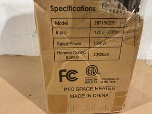 lot 170 image: Space Heater, 1500W PTC Ceramic Heating 18 Electric Space Heater