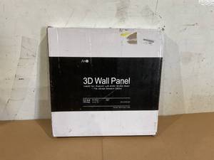 lot 392 image: Art3d Slat Wall Panel, 3D Fluted Textured Panel 12-Tile 19.7 x 19.7in. - Oak