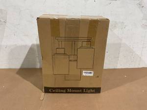lot 400 image: Semi Flush Mount Ceiling Light, 3-Light, Black