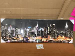 lot 262 image: NYC Skyline Canvas Wall Art, Measures 46 x 16