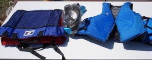 lot 55 image: GREATLAND OUTDOORS Folding Stadium Camping Seat Cushion, Scuba Diving Snorkeling V2 Seaview 180 Wildhorn Full Face Mask, Life Vest...