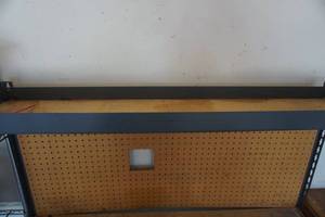lot 79 image: Garage Shop Workbench Particleboard Pegboard Slide-out Drawer