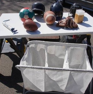 lot 82 image: Sporting Equipment Football Baseball Etc.
