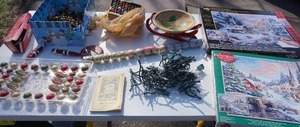 lot 98 image: Holiday DeCor Christmas Bulbs, Paint Works Etc.