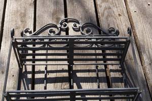 lot 110 image: Indoor Outdoor Metal Wall DeCor Tiered Shelf