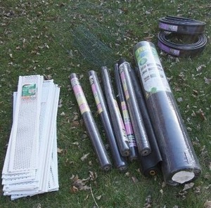 lot 123 image: Lawn and Garden...Landscape Fabric, Plastic Edging, Gutter Screens...