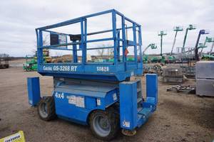 lot 18B image: 2008 Genie Model 3268 RT Rough Terrain Diesel Powered Scissors Lift