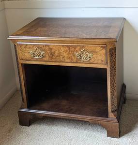 Baker Burled Wood Side Table
