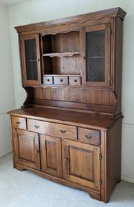 Large Vintage Wood Display Hutch