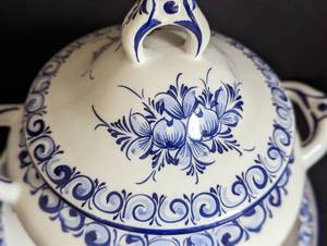 Blue and White RCCL Portugal Porcelain Soup Tureen