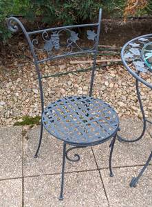 Glass Topped Metal Patio Bistro Set