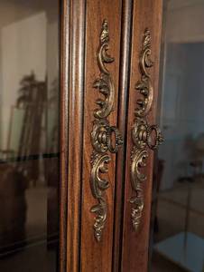 Large Wood and Glass Display Cabinet by White
