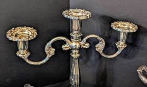 Vintage Silver Plated Candleholders and Servingware