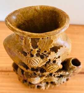 Antique Chinese Carved Soapstone Vase