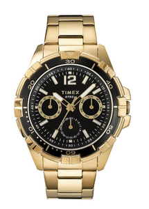 lot 46 image: New Timex Mens Dress Multi-Function Watch Gold-Tone Stainless Steel Case & Bracelet
