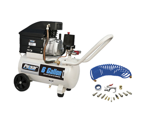 lot 47 image: New Pulsar 6-Gallon Horizontal Electric Air Compressor