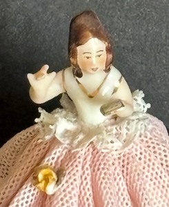 lot 29 image: Pretty and Petite Antique Dresden Ackermann & Fritze Volkstedt Figurine