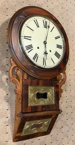 lot 19 image: Antique Superior 8 Day Wooden Wall Clock