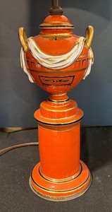 lot 60 image: Vintage Orange Art Deco Table Lamp