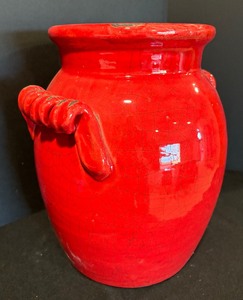 lot 76 image: Radiant Red Pottery Barn Vase