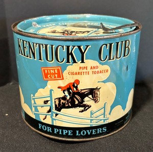 lot 77 image: Vintage Kentucky Club Tobacco Tin and More Horse Themed Vintage Collectibles