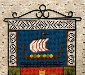 lot 79 image: Vintage Norwegian Textile  Wall Hanging