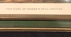 lot 166 image: Framed English Art Print The Earl of Derbys Stag Hounds Painted by J. Barenger