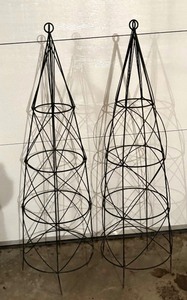lot 126 image: Three Decorative Metal Garden Obelisks