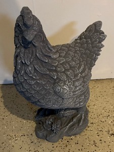 lot 27A image: Charming Decorative Cement Chicken Sculpture