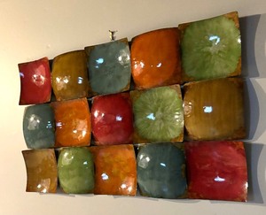 lot 12 image: Colorful Abstract  Metal Art Wall Hanging