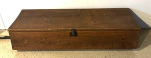 lot 229 image: Vintage Shallow Wooden Trunk