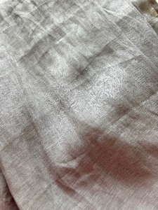 lot 66A image: Four Pottery Barn Sheer Grey Curtain Panels with Clip Loops