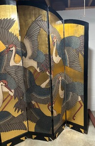 lot 1 image: Asian Inspired Six Panel Screen  Room Divider