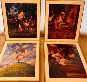 lot 237 image: Vintage Framed Nursery Story Pictures
