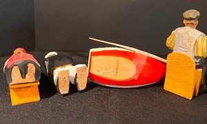 lot 242 image: Four Vintage Hand Carved Scandinavian Figurines