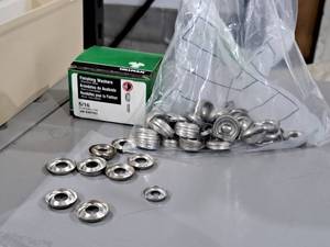 lot 77 image: Lot of (185) Hillman #16 Stainless Steel Finish Washers #H830762