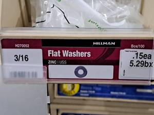 lot 123 image: Lot of (430) Hillman 316 Zinc Flat Washers USS #H270052