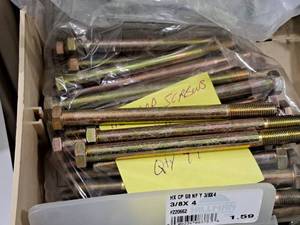 lot 126 image: Lot of (47) Hillman Cap Screws 38x4-12  Hex Head #220665