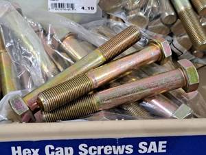 lot 201 image: Lot of (12) Hillman Cap Screws 58x4-12  Hex Head #220751